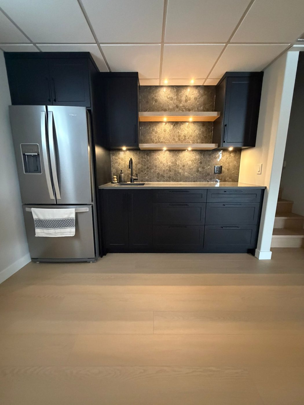 Finished basement wet bar development Regina SK