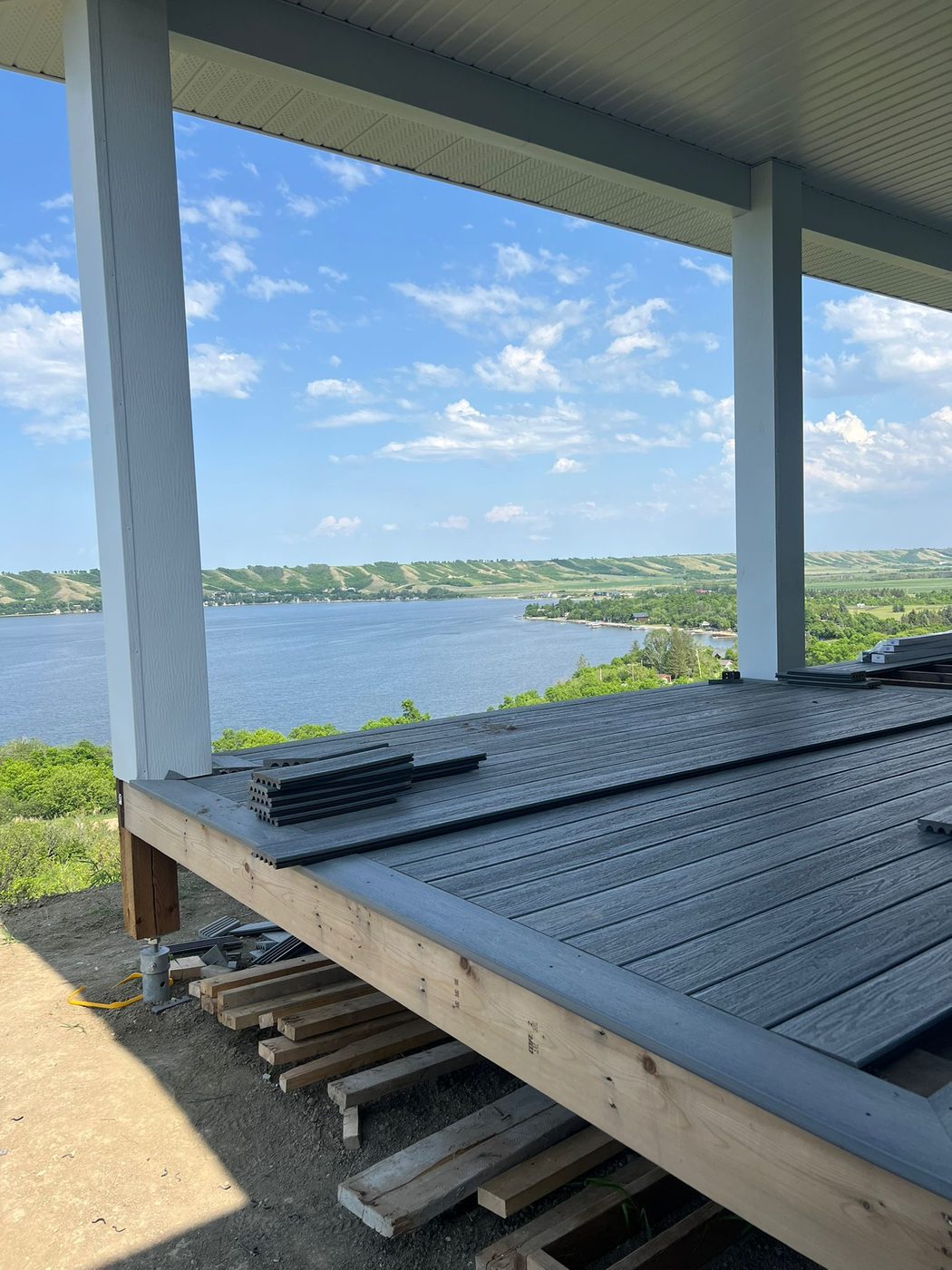 Covered deck install with lake view – Katepwa SK