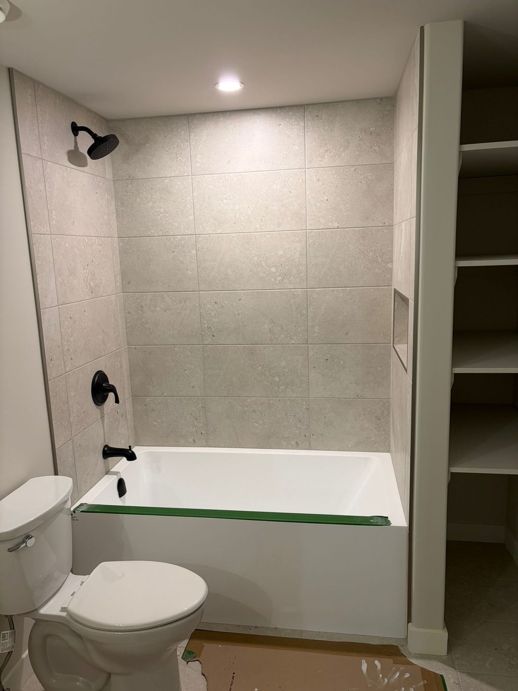 Basement bathroom tile tub surround Regina SK