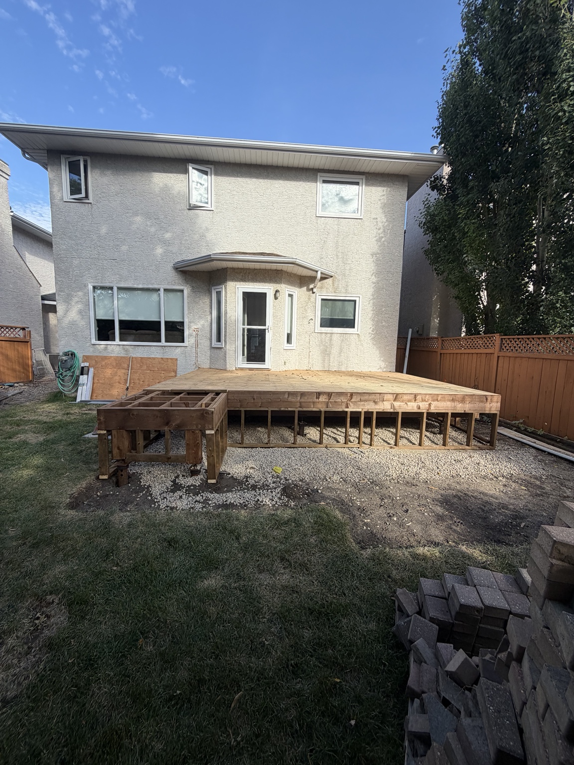 Rear deck during board installation